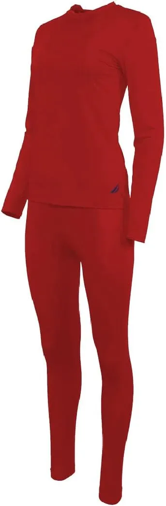 Nautica Women's Long Sleeve Long Johns Thermal Underwear Base Layer Set