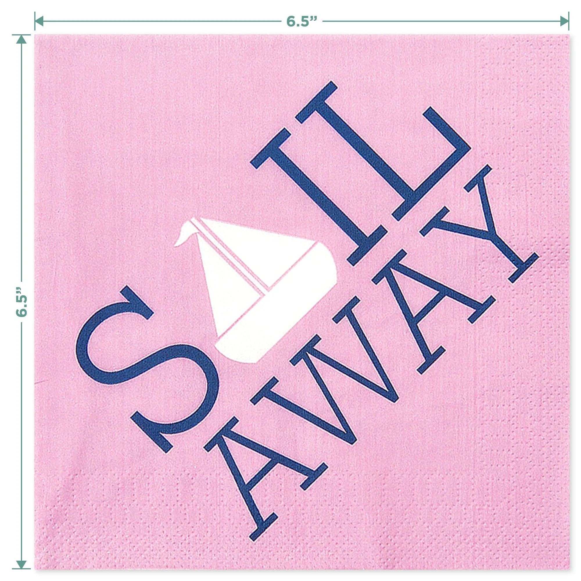 Nautical Girl Pink and Navy Paper Dinner Plates and Sail Away Luncheon Napkins (Serves 16)