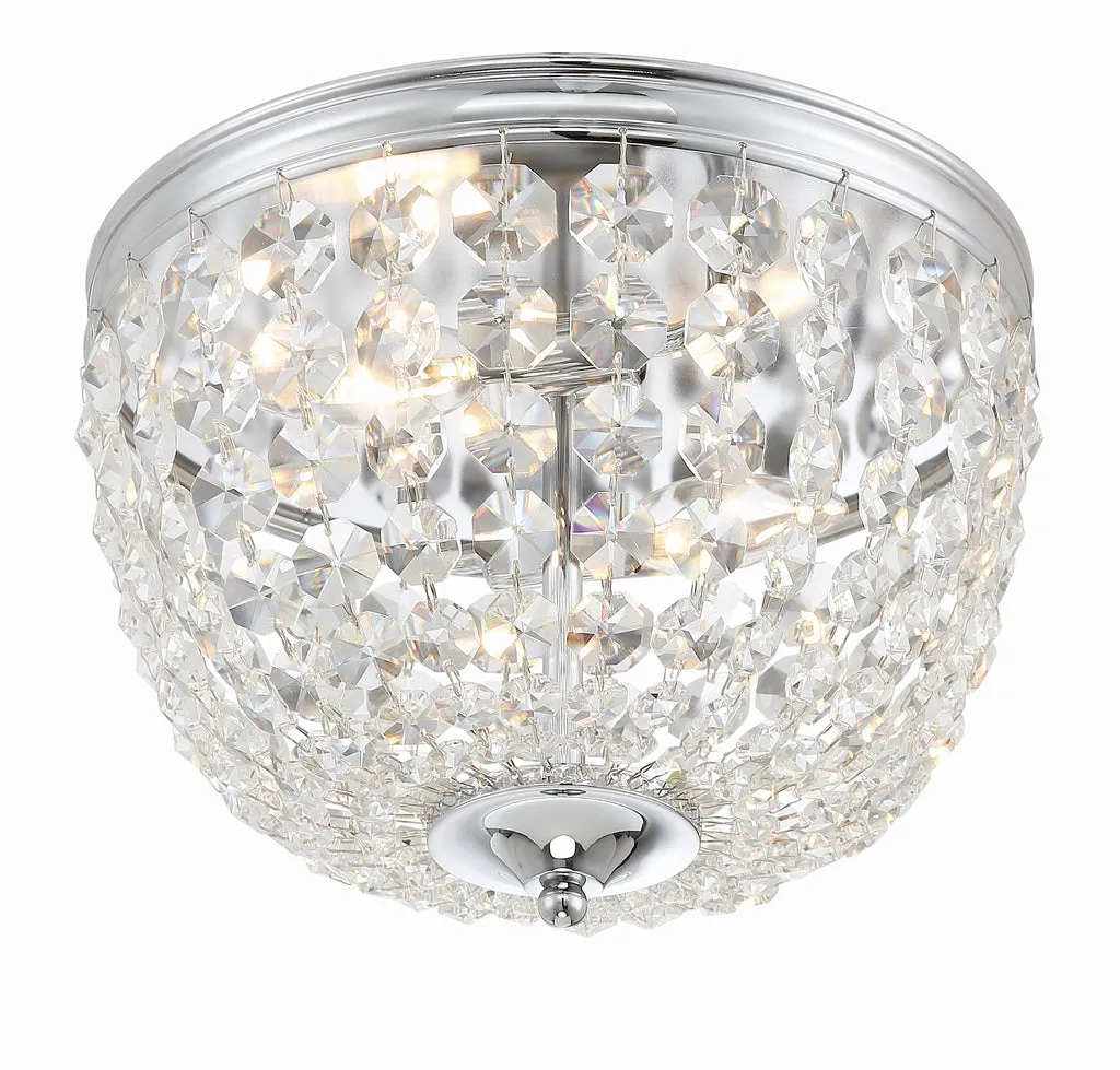 Nola 2 Light Polished Chrome Flush Mount