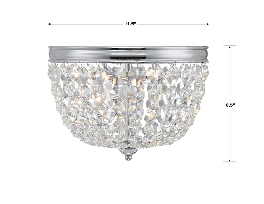 Nola 2 Light Polished Chrome Flush Mount