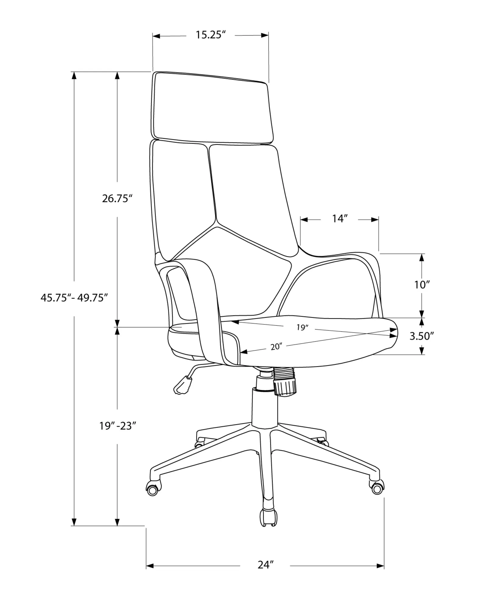 Office Chair - Black / Black Fabric / High Back Executive
