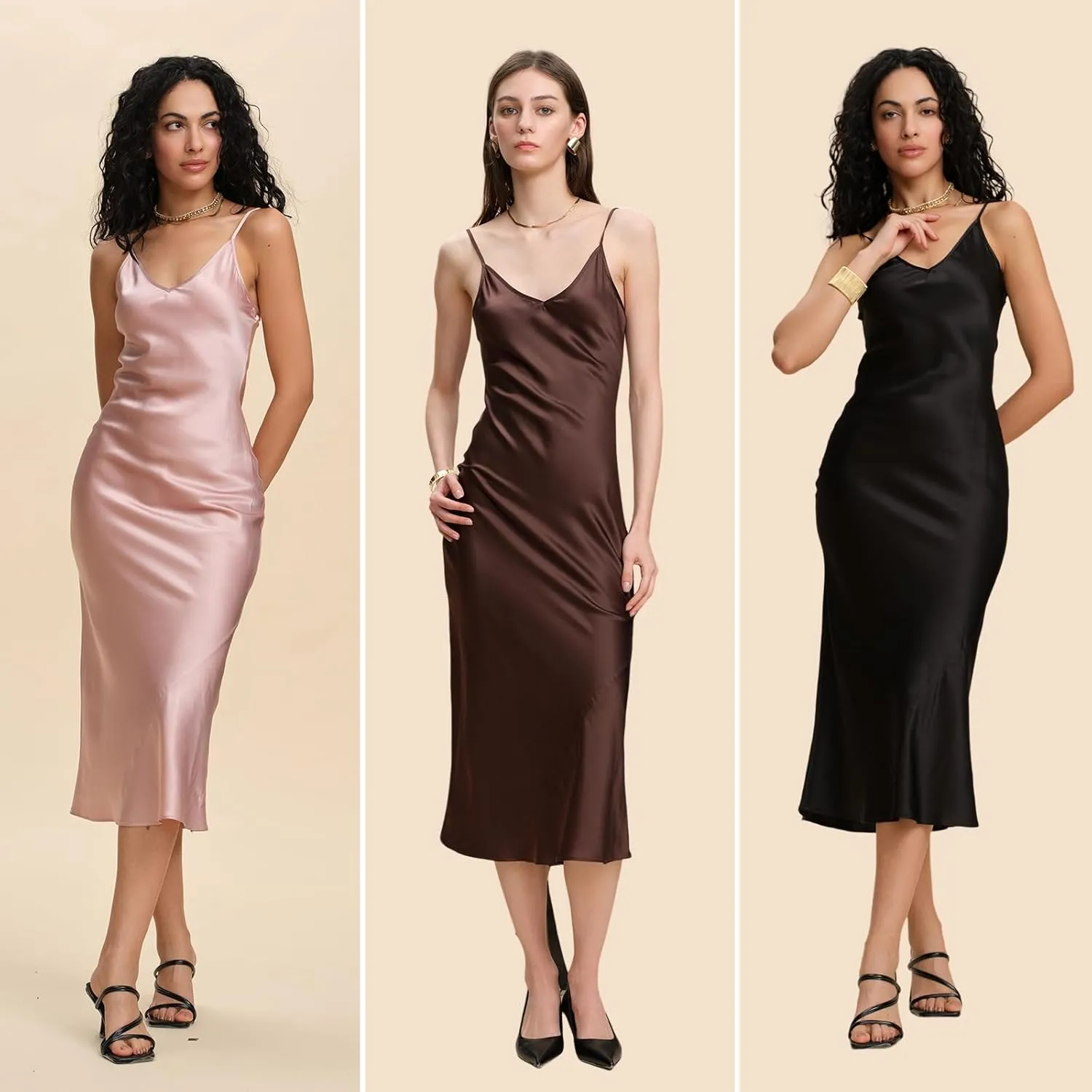 Pure Mulberry Silk Dress for Women Summer Slip Long Dress A Line Sleeveless Cocktail Guest Party V-Neck Sexy Dresses