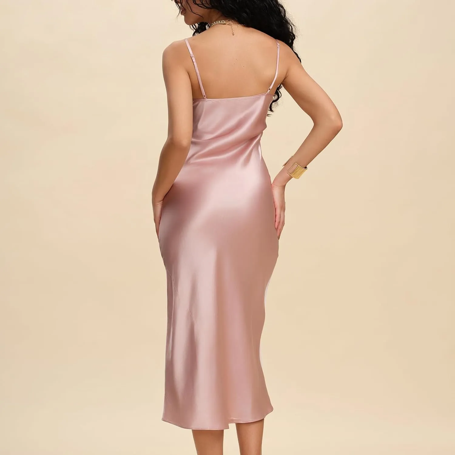 Pure Mulberry Silk Dress for Women Summer Slip Long Dress A Line Sleeveless Cocktail Guest Party V-Neck Sexy Dresses