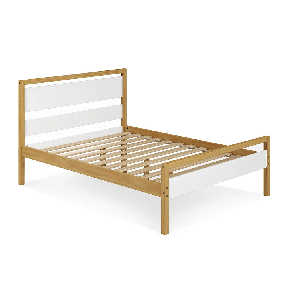 Quadra Full Bed - White and Natural
