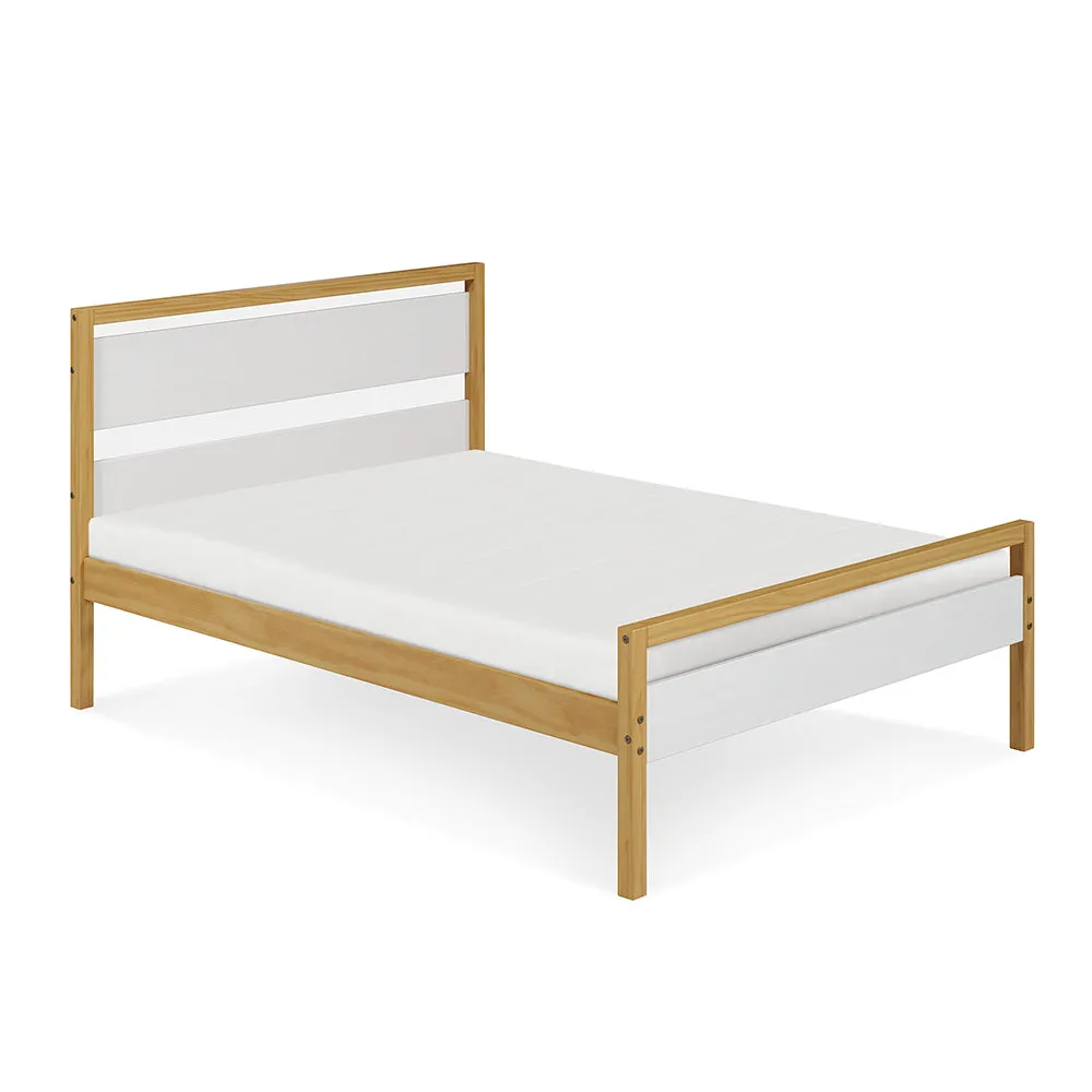 Quadra Full Bed - White and Natural