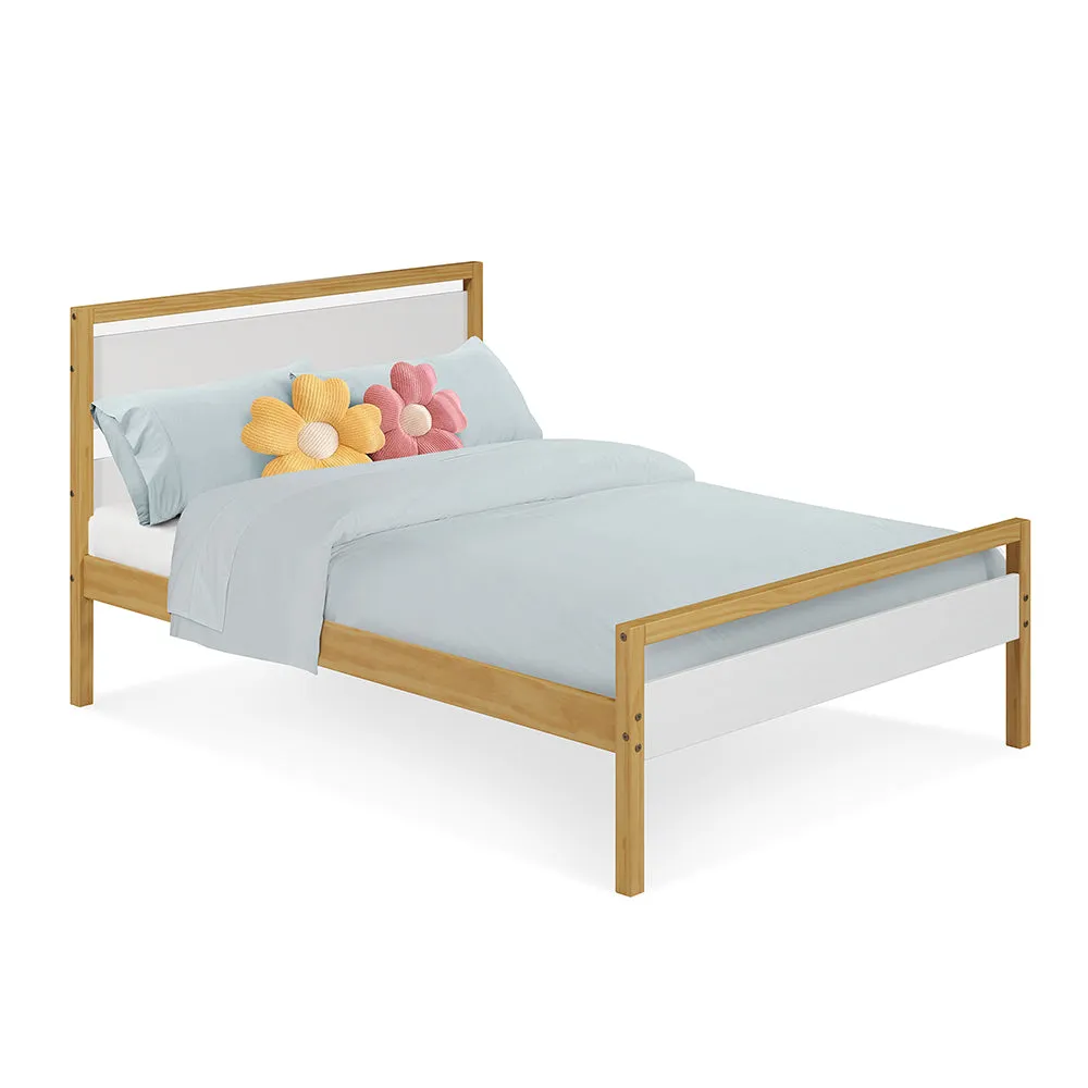 Quadra Full Bed - White and Natural