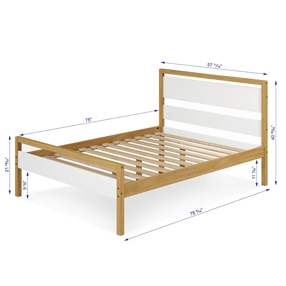 Quadra Full Bed - White and Natural
