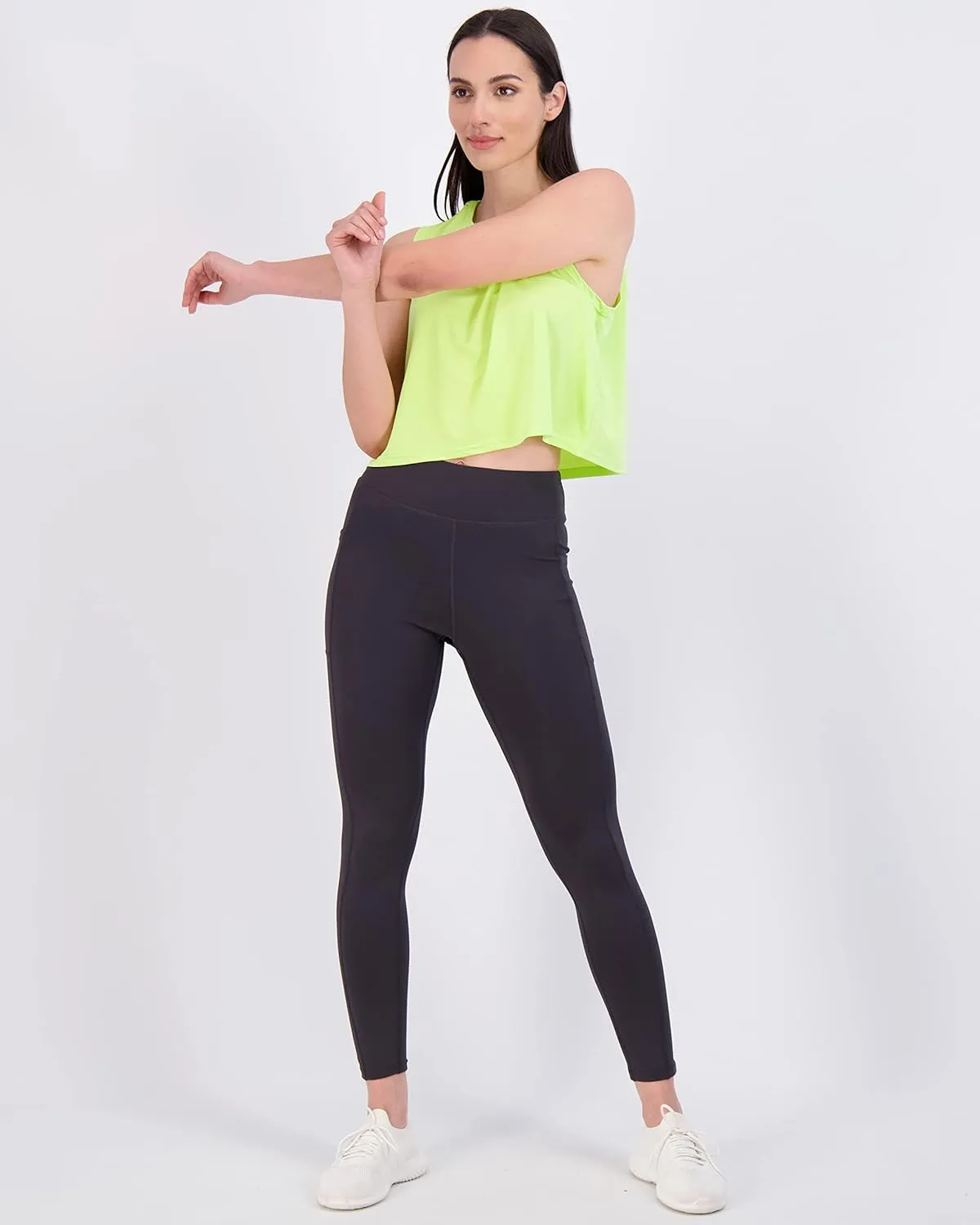 Real Essentials 5 Pack: Women's Dry Fit Crop Summer Tank Top - Gym Yoga Workout Sports Tee (Available in Plus Size)