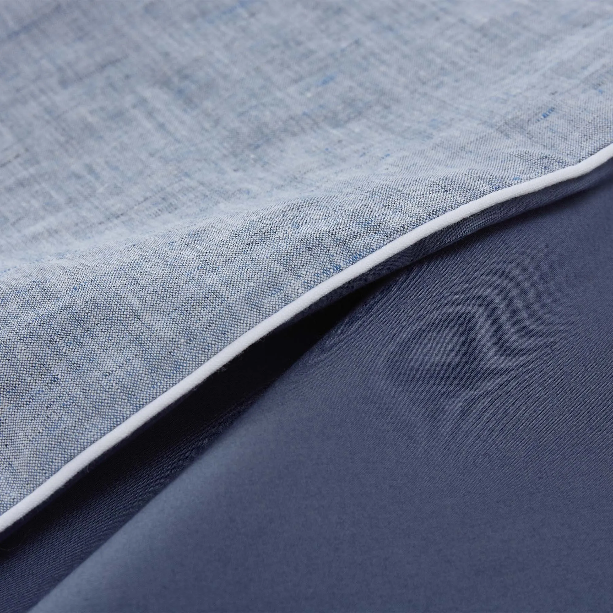 Sameiro Linen Bedding [Dark grey blue/White]