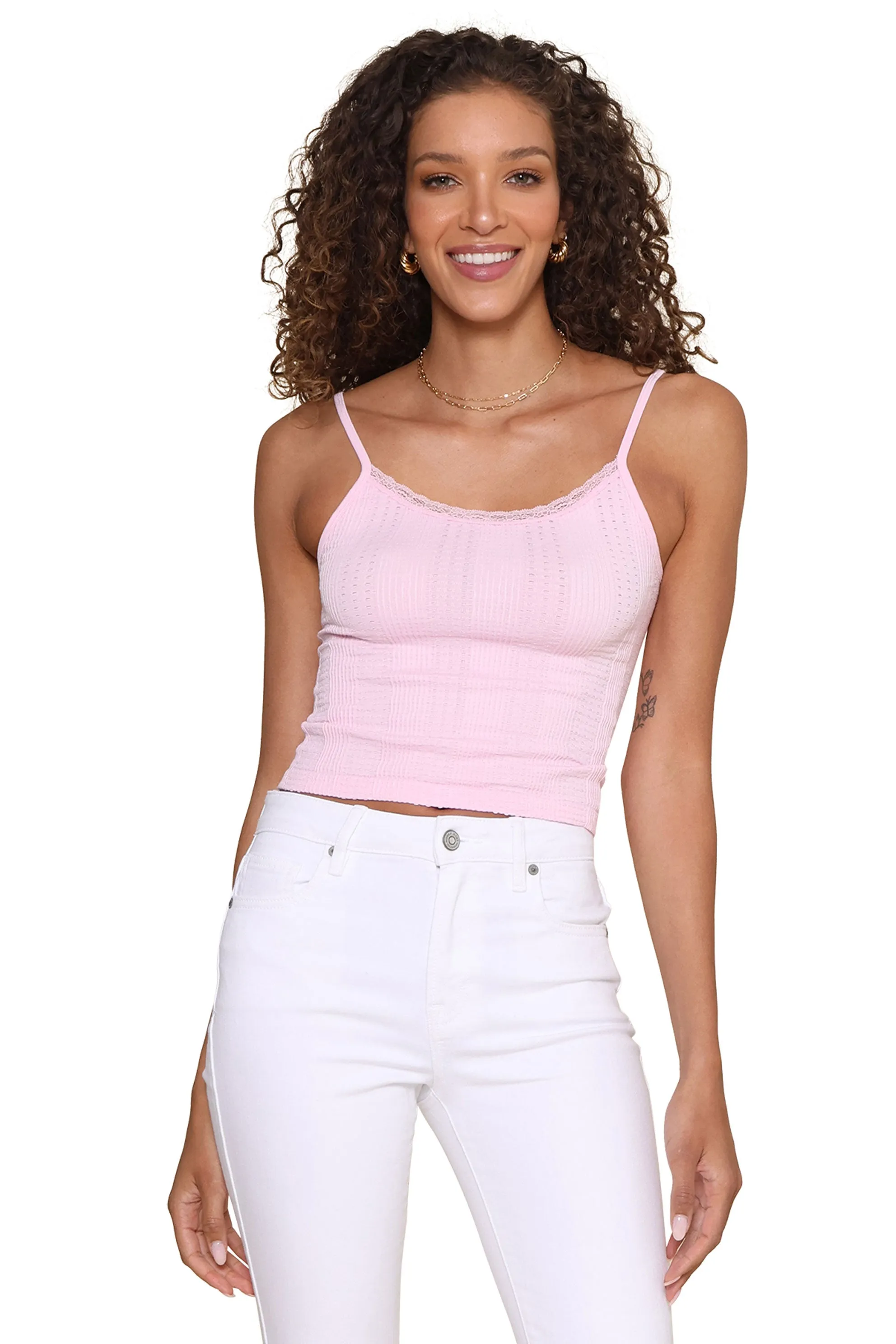 Seamless Lace Trim Top