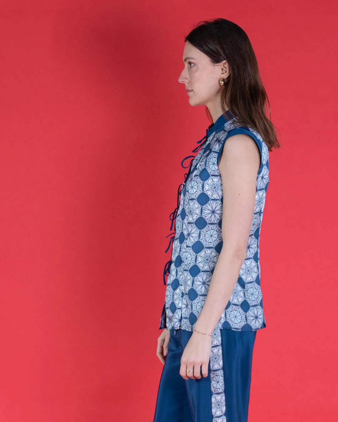 Silk Marina Waistcoat APRIL SHOWERS