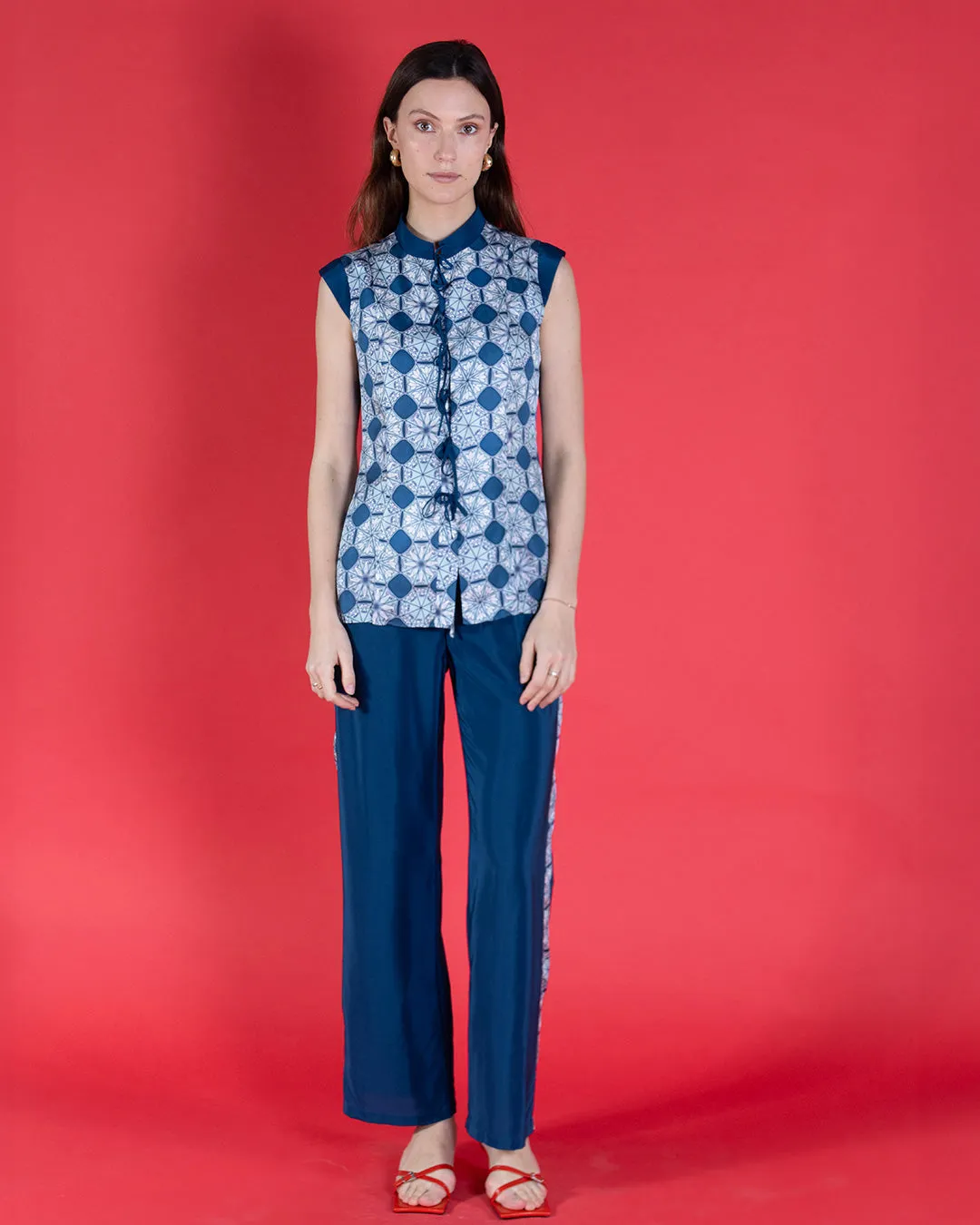 Silk Marina Waistcoat APRIL SHOWERS