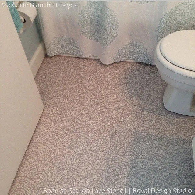 Spanish Lace Scallop Wall Stencil