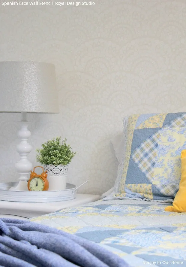 Spanish Lace Scallop Wall Stencil