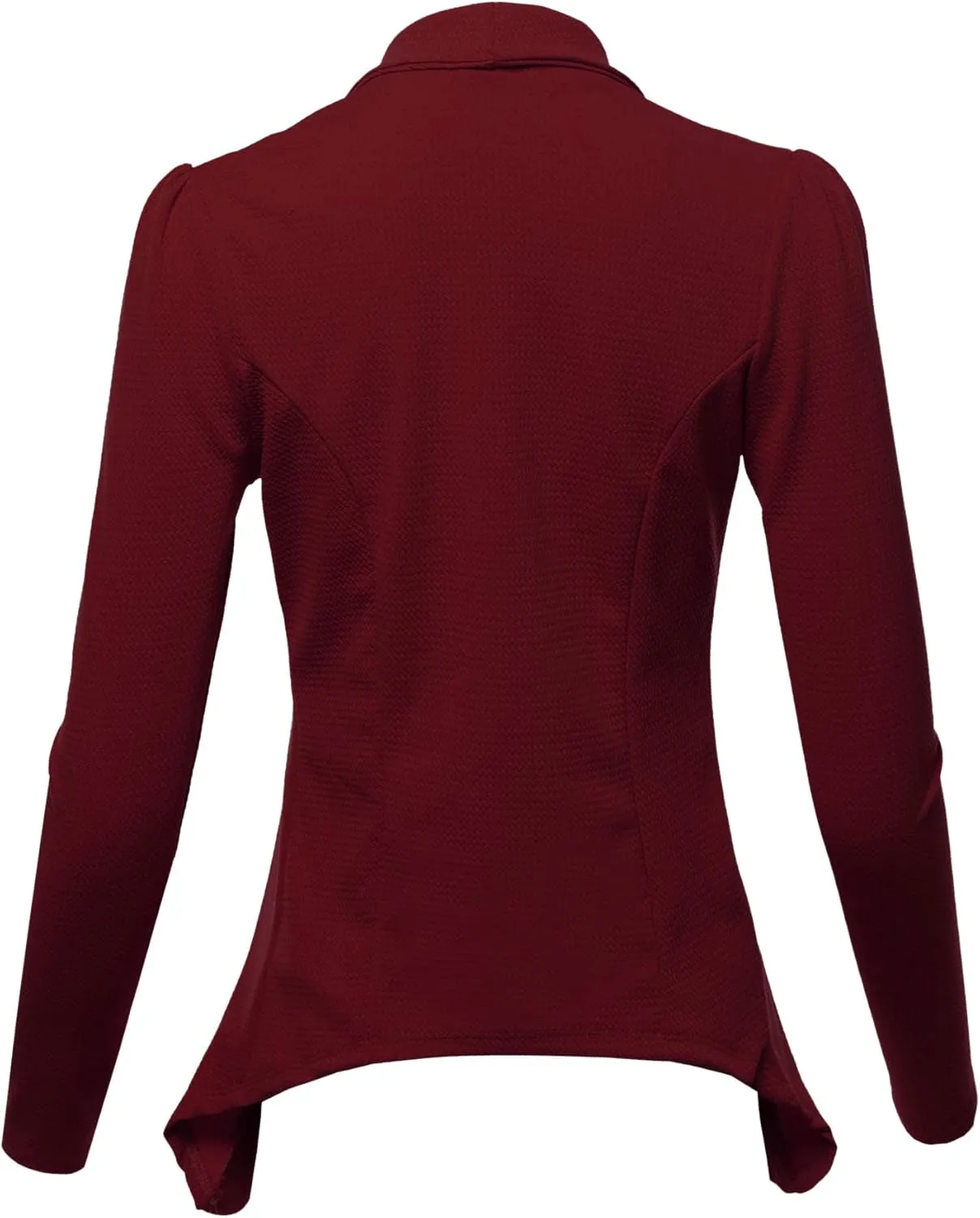 SSOULM Women's Long Sleeve Classic Draped Open Front Lightweight Blazer with Plus Size