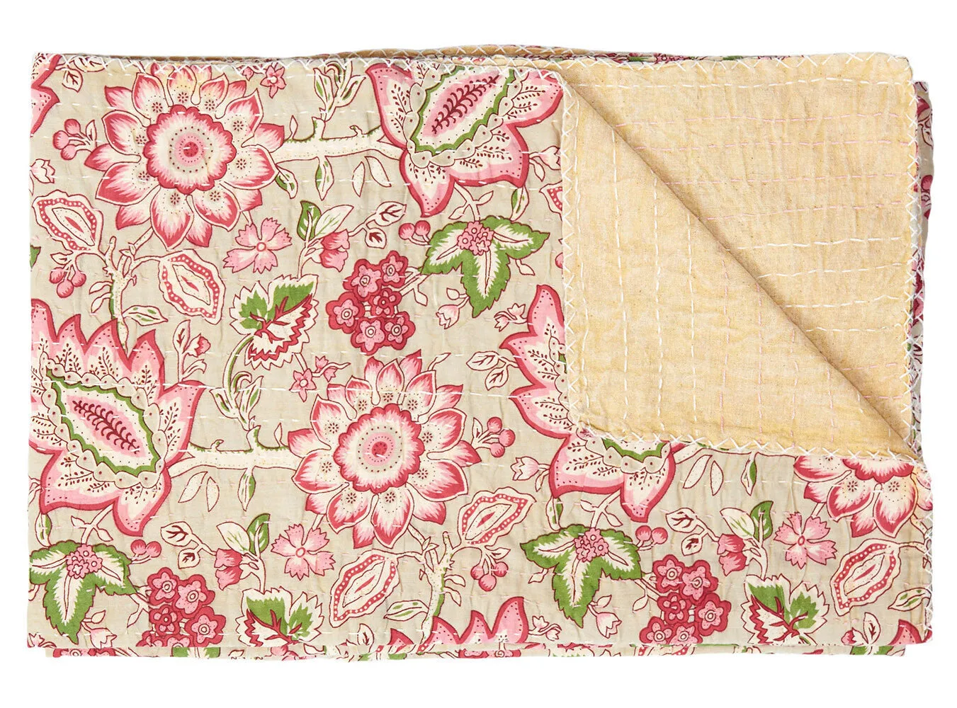 Taj Hotel Home Decor Kantha Cotton Throw | 50"x70" | 5