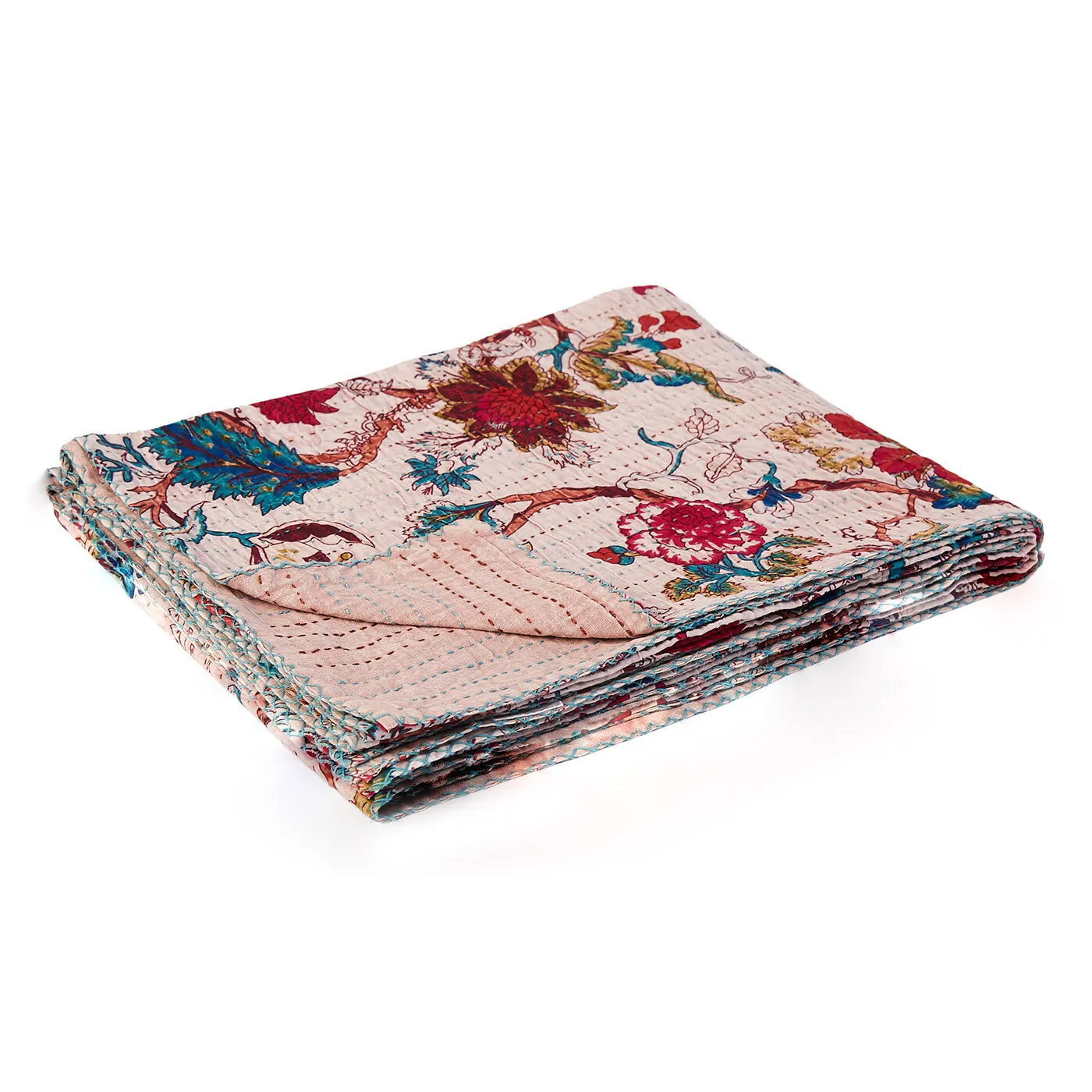 Taj Hotel Home Decor Kantha Cotton Throw | 50"x70" | 5