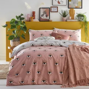 Theia Abstract Eye Duvet Cover Set Blush