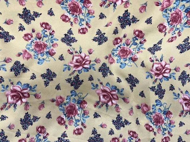 Vintage Floral - Clearance Printed Crepe
