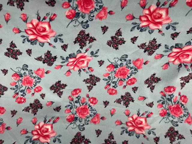 Vintage Floral - Clearance Printed Crepe