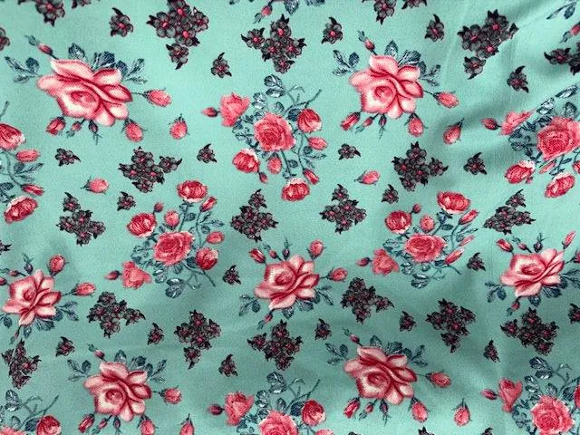 Vintage Floral - Clearance Printed Crepe