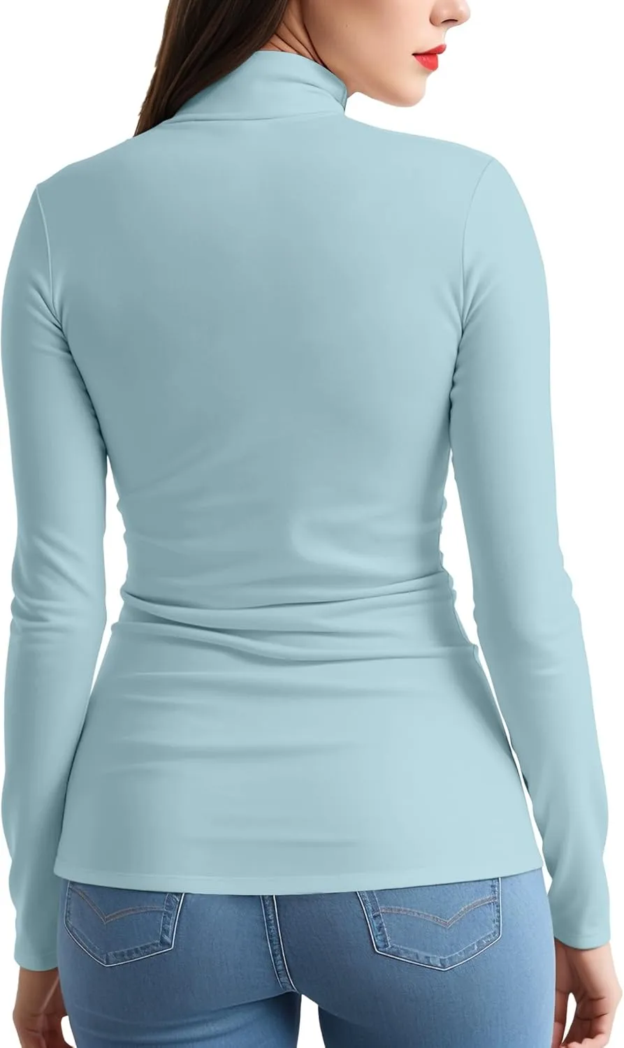 Womens Long Sleeve Turtleneck T-Shirts Mock Neck Underwear Fall Winter Fashion Base Layer Casual Lightweight Soft Tops